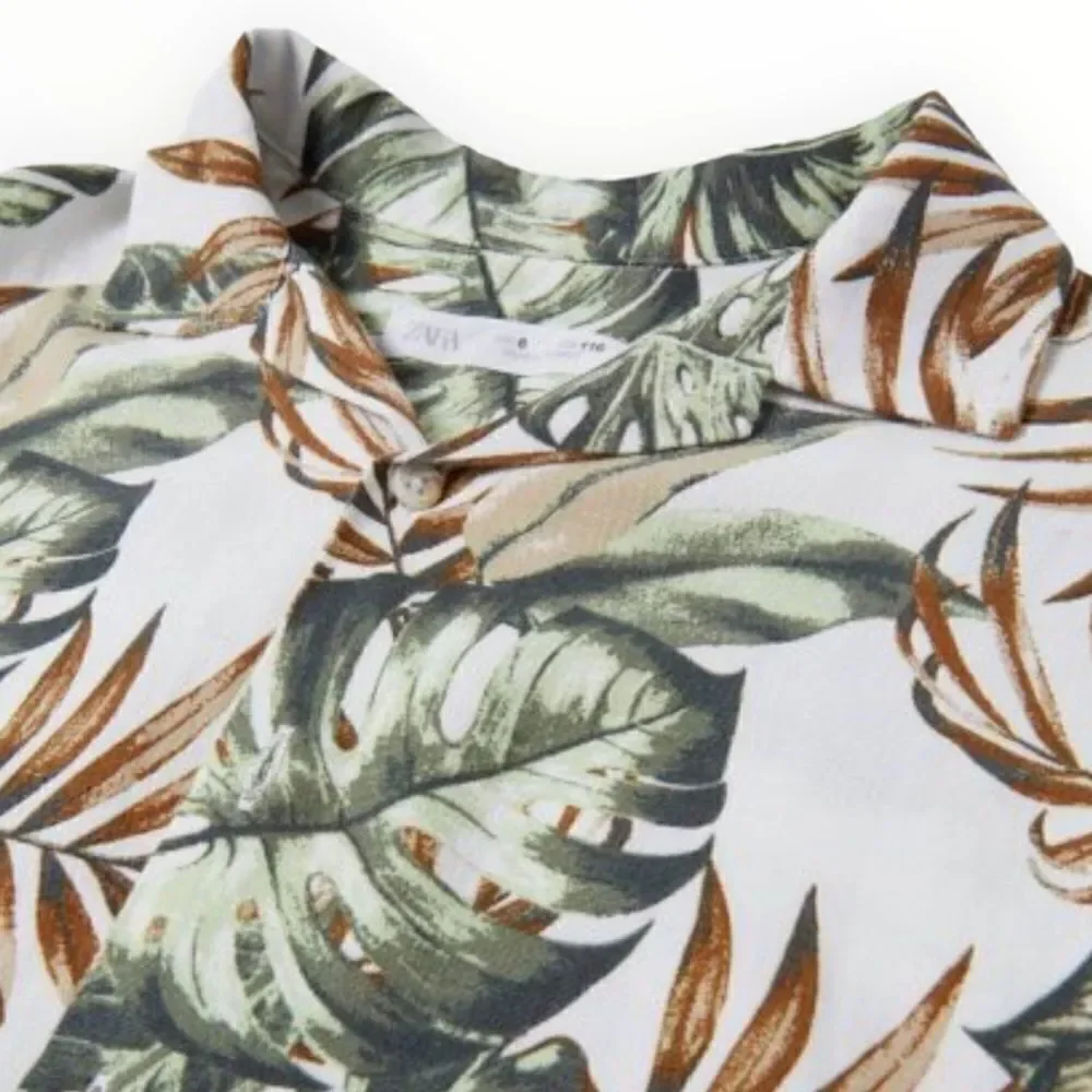 ZARA Kids | Ecru & Green | LEAF SHIRT